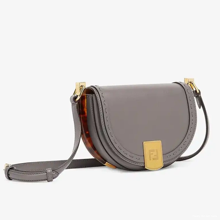 Affordable Moonlight Fendi Bag Calf Leather Grey In Logo ROMA 0428